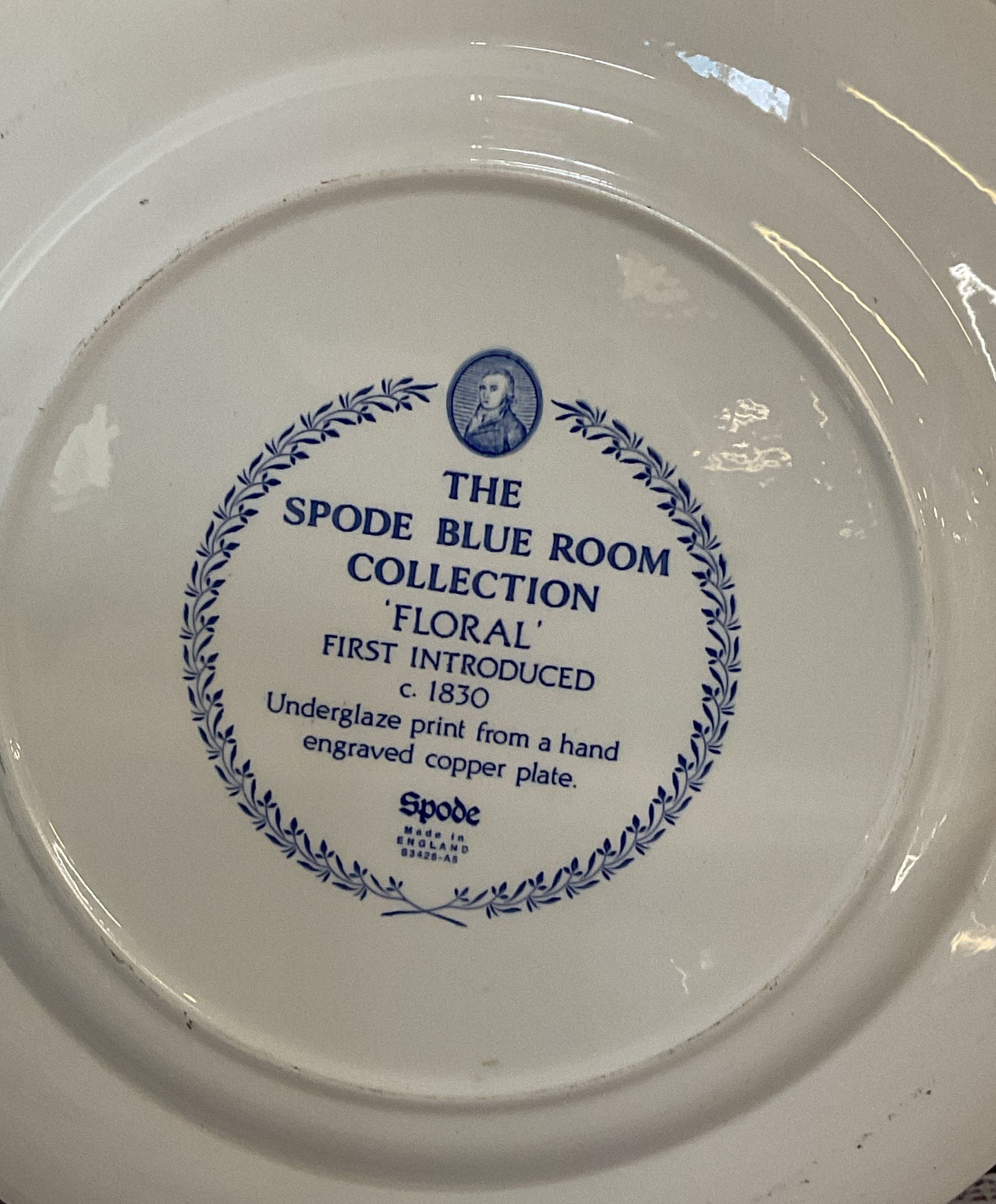 The Spode Blue Room Collection Floral Plate Blue White