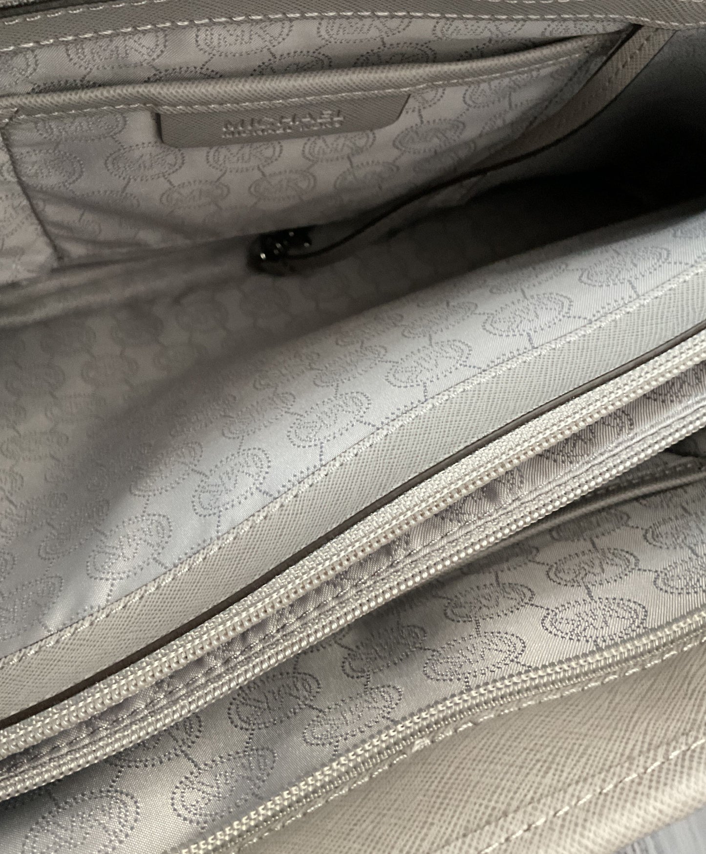 Michael Kors Saffiano Leather Jet Set Shoulder Tote Bag Gray