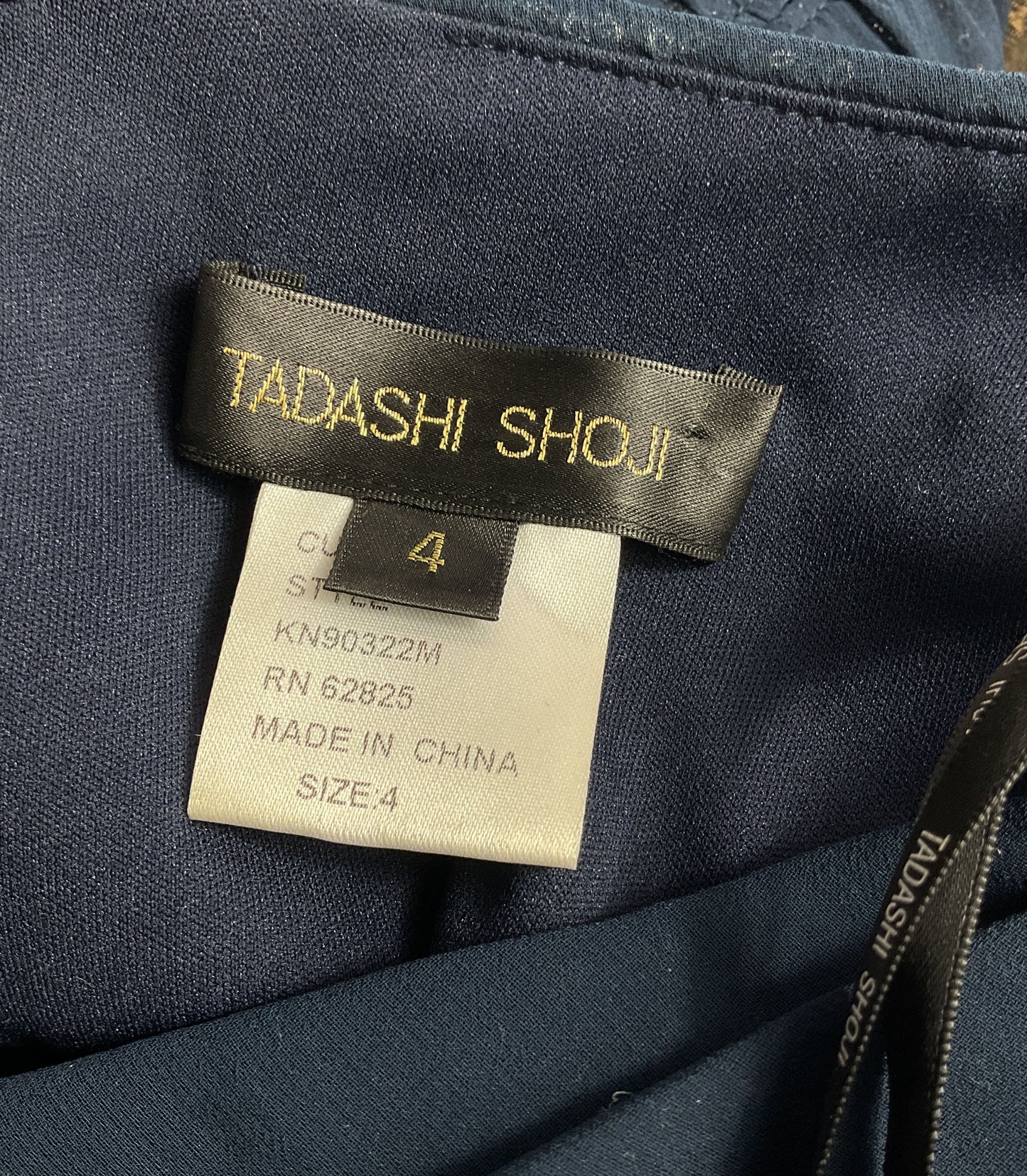 Tadashi Shoji Ruched Cowl Sequin Sheath Dress Navy 4