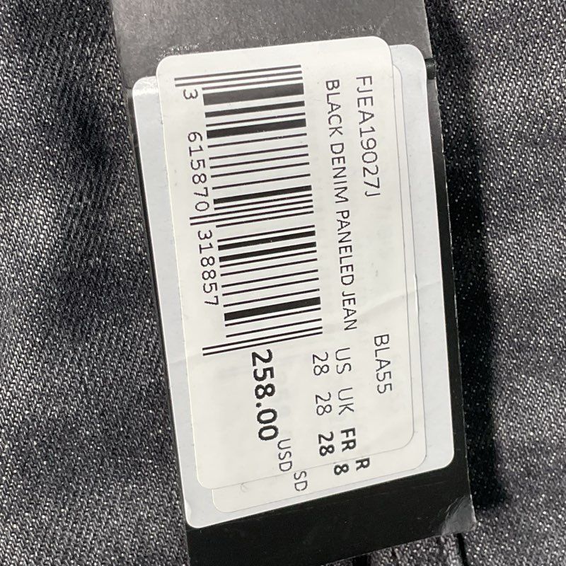 NWT KOOPLES Women's Black Paneled Belted Jeans- SZ 28