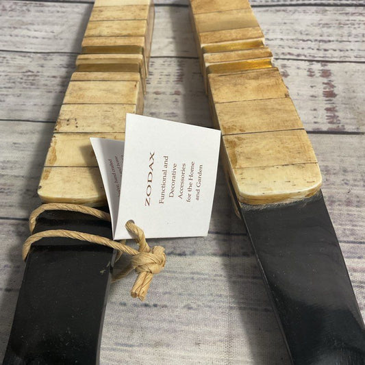 NWT Zodax Horn & Bone IN-7331 Handmade Indigenous Salad Serving Utensil 2 Pc Set