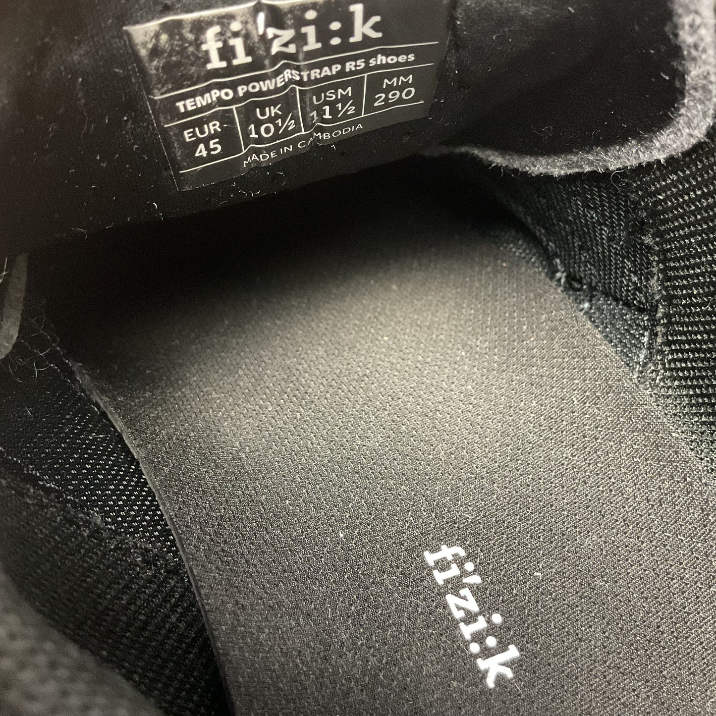 Fizik Tempo Powerstrap R5 Road Cycling Shoes - Size 10.5