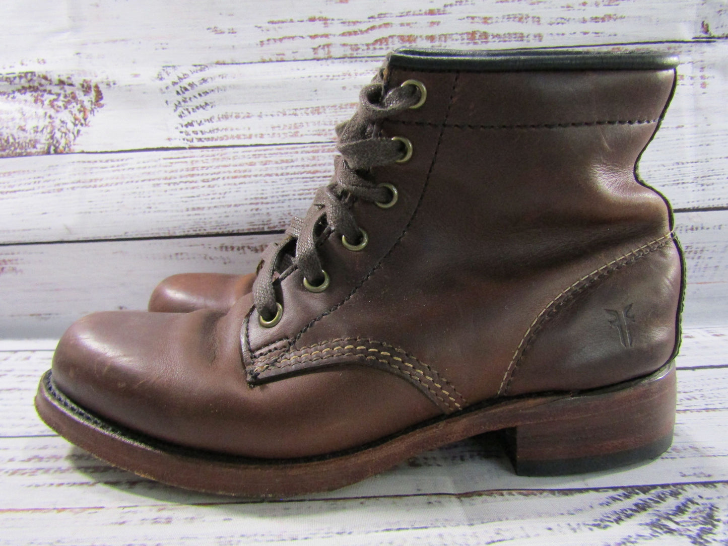 Frye Women's Brown Leather Ankle Lace Boots Size 6 B