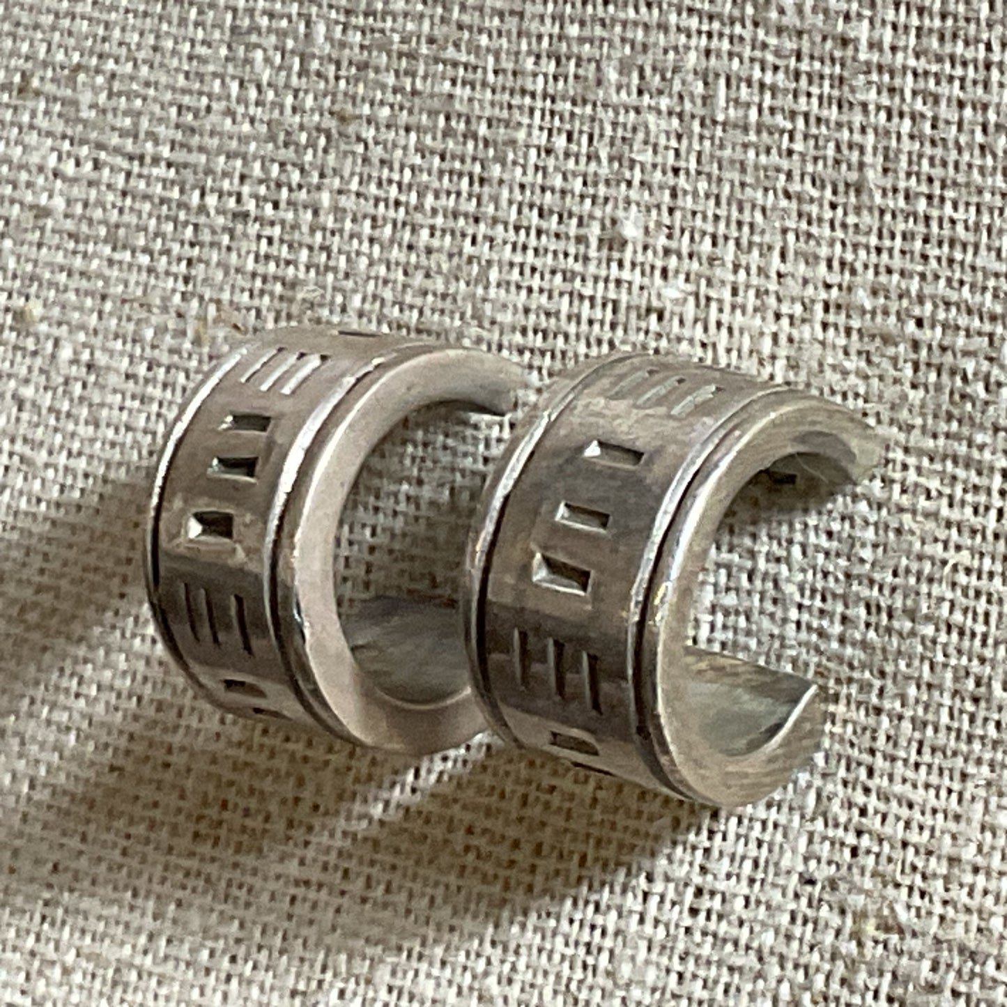 VTG. TAXCO MEXICO Sterling Silver Solid .5" Hoop Earrings- 13.21g