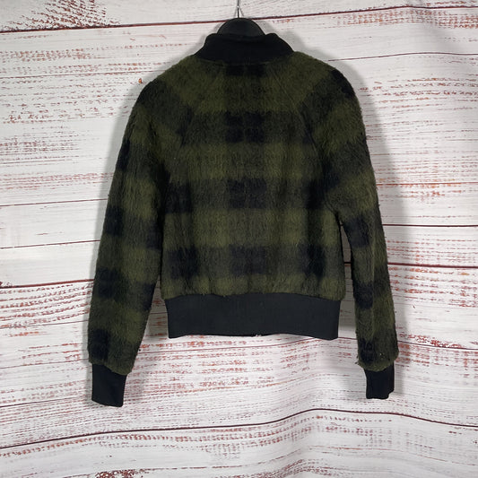 Twenty Montreal Green Black Plaid Wool Blend Varsity Style Jacket - Size S