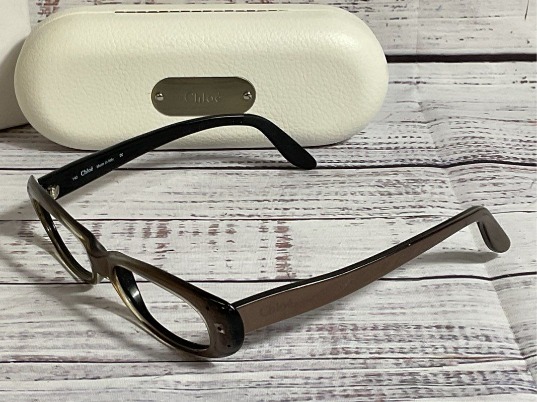 CHLOE 9S Women's Brown Eyeglasses with Case- SZ 140 (HAS NO LENSES)