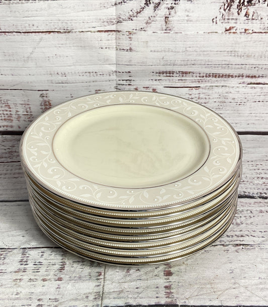Lenox Vintage Pearl Innocence 6.25" Porcelain Set of 8 Bread Plates Cream