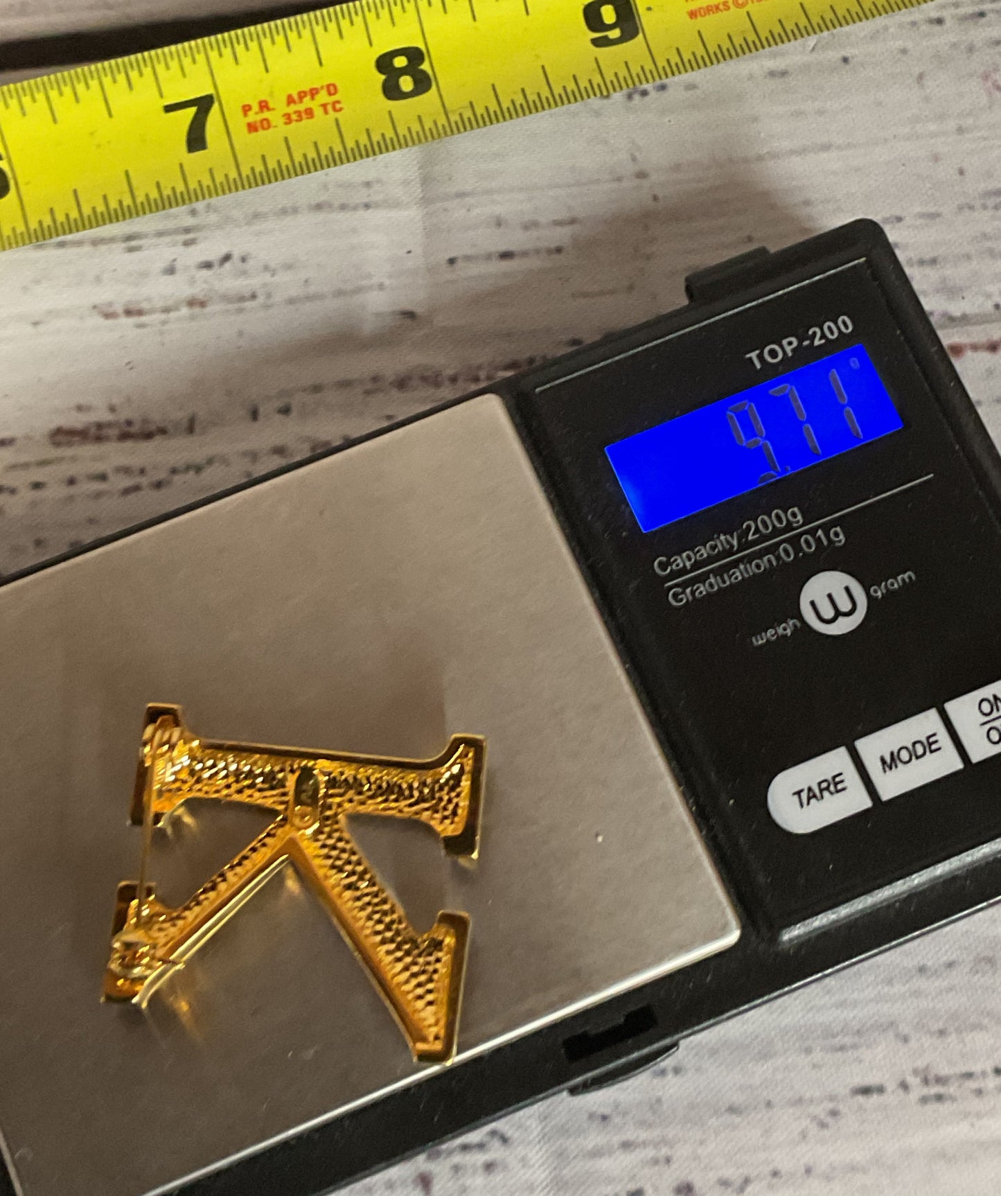 Anne Klein Gold Tone Vintage "K" Brooch