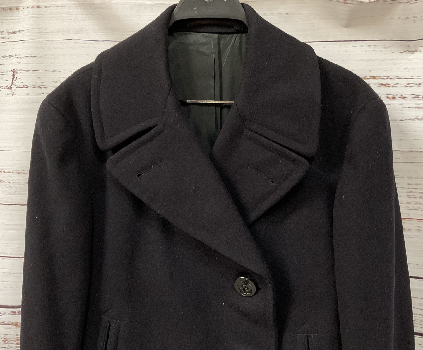 Vintage Clothing Supply Office Navy Surplus Wool Pea Coat Jacket Size 38