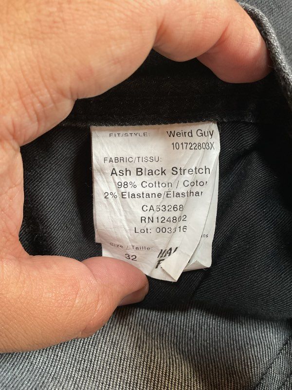 Men's Naked & Famous Weird Guy Selvedge Jeans Black Size 32