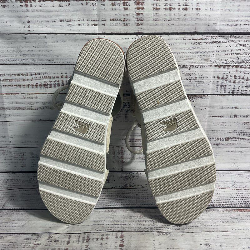 Sorel Joanie II Lace Up Grey Snake Print Gladiator Sandal Women Size 10 *DAMAGE*