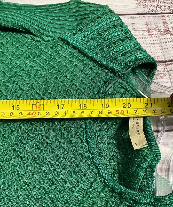 Paola Bernardi Women's Sarah Mixed-Knit Raglan Sleeve Peplum Top Size S