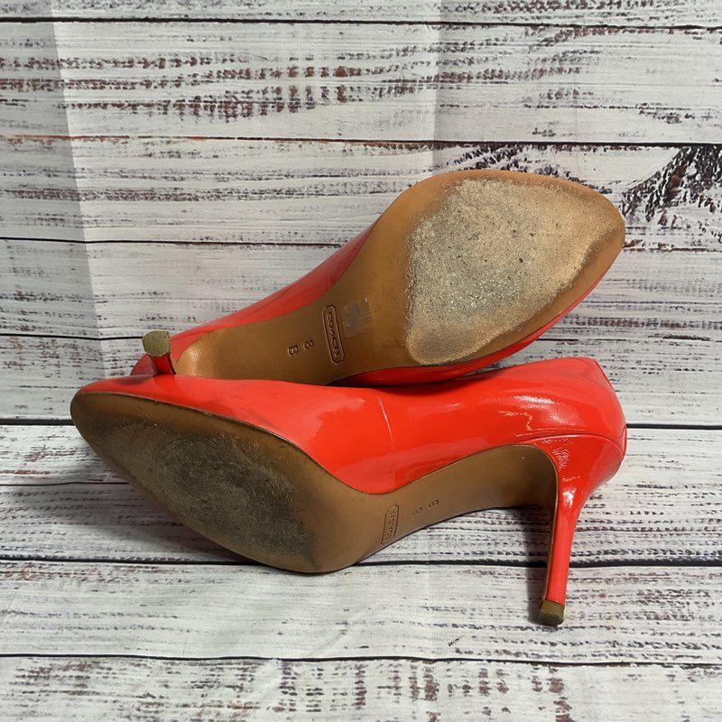 Coach Nala Patent Leather Coral Pump Heel Women's Size 8