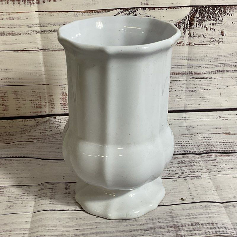 VTG. COSTA Italy Hint of Blue White Porcelain Vase- 7.5"
