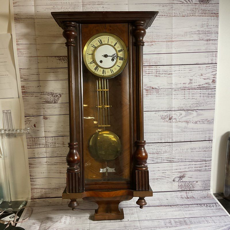 ANTIQUE PRANZ KULITZ Wood Victorian Wall Clock- 33"