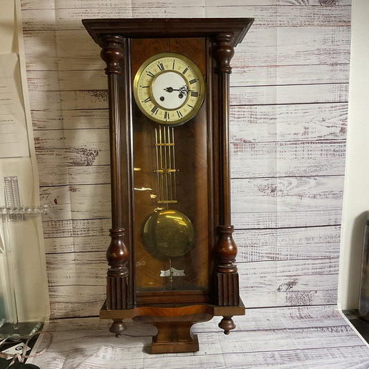 ANTIQUE PRANZ KULITZ Wood Victorian Wall Clock- 33"