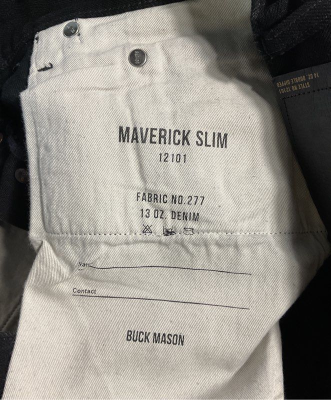 Buck Mason Maverick Slim Fit Jeans Black Double Dipped Men's 33x34