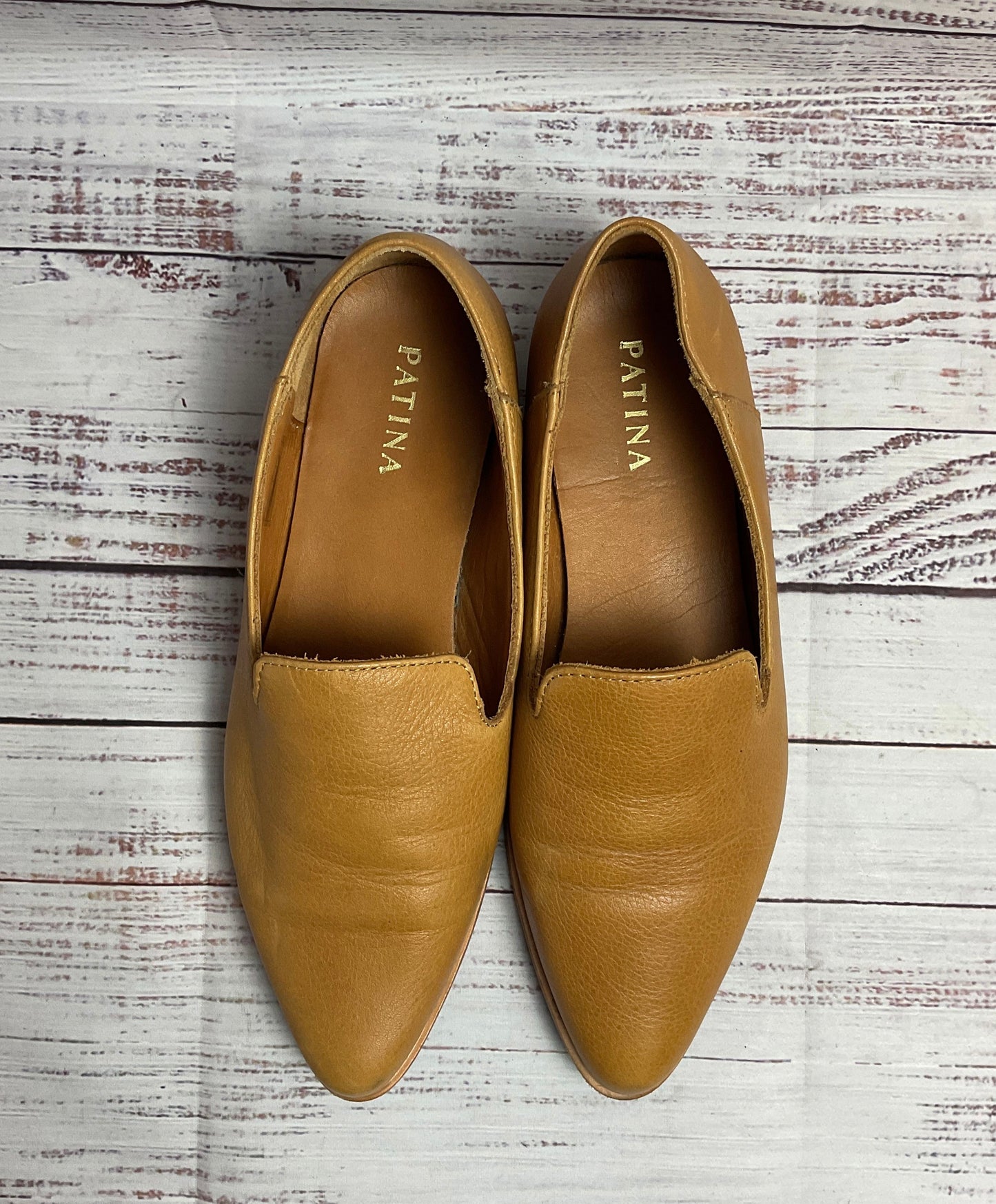 Patina Beige Slip-On Loafer Dress Shoe Women Size 7