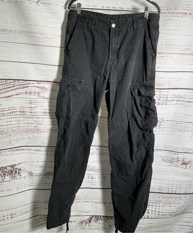 Men's Carhartt Black Cargo Pants Size 32 x 32