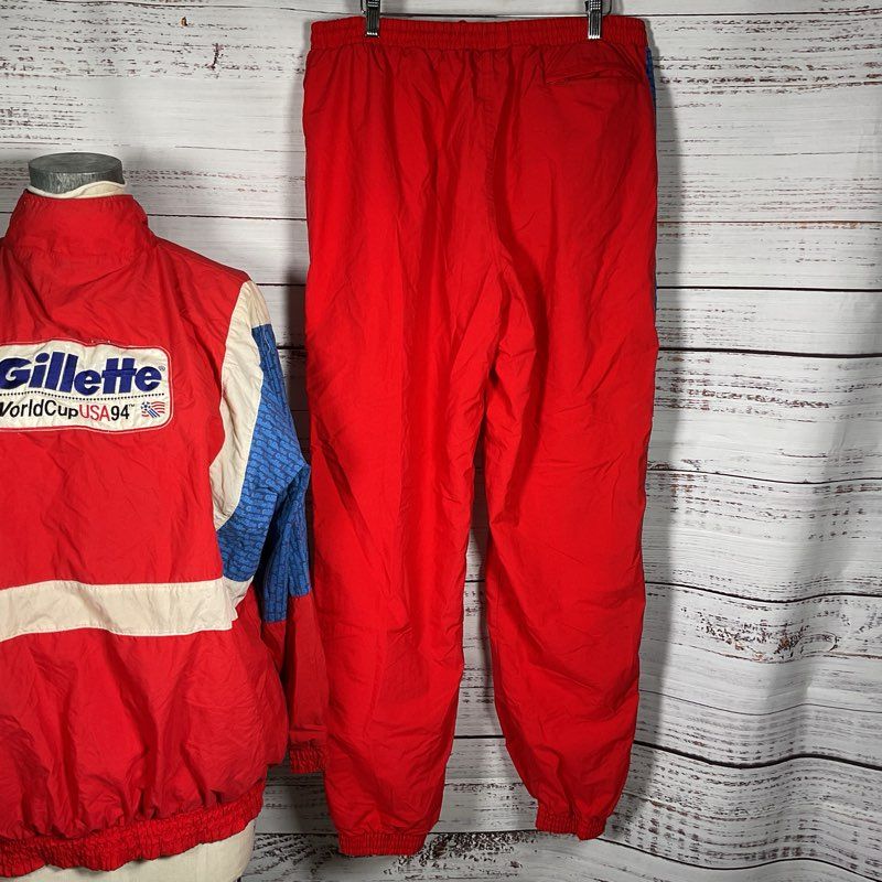 VTG. GILLETTE 1994 USA World Cup USA Men's Tracksuit- SZ L
