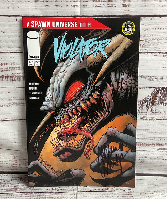 Spawn Violator Lot of 2 #5 #6 Signed by Marc Andreyko Comic Books