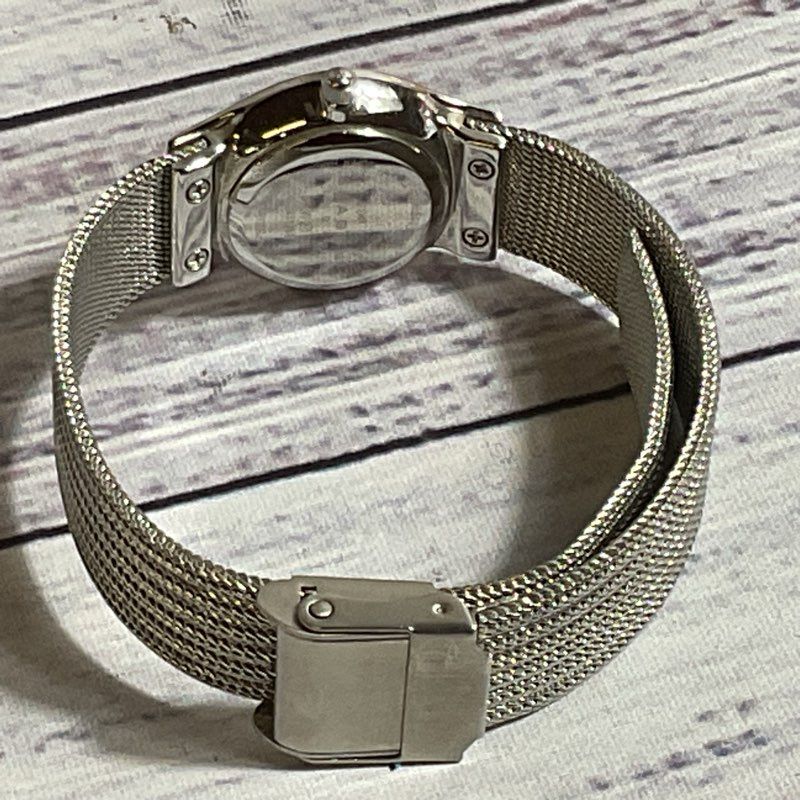SKAGEN SKW2156 Women's Silver Tone Mesh Black Dial Rhinestone Watch