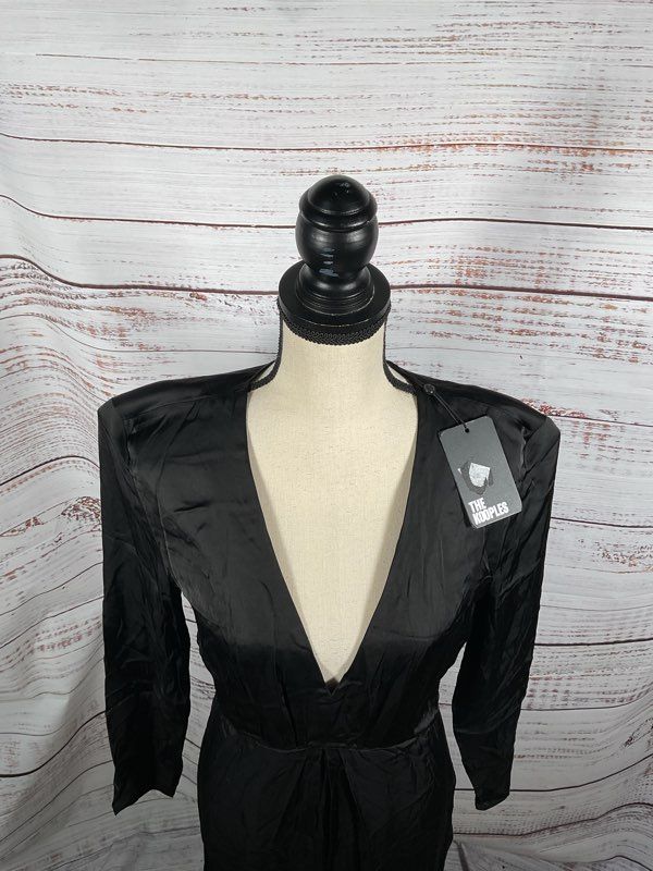 NEW The Kooples Women's Black 100% Viscose Long Maxi Dress Size 4