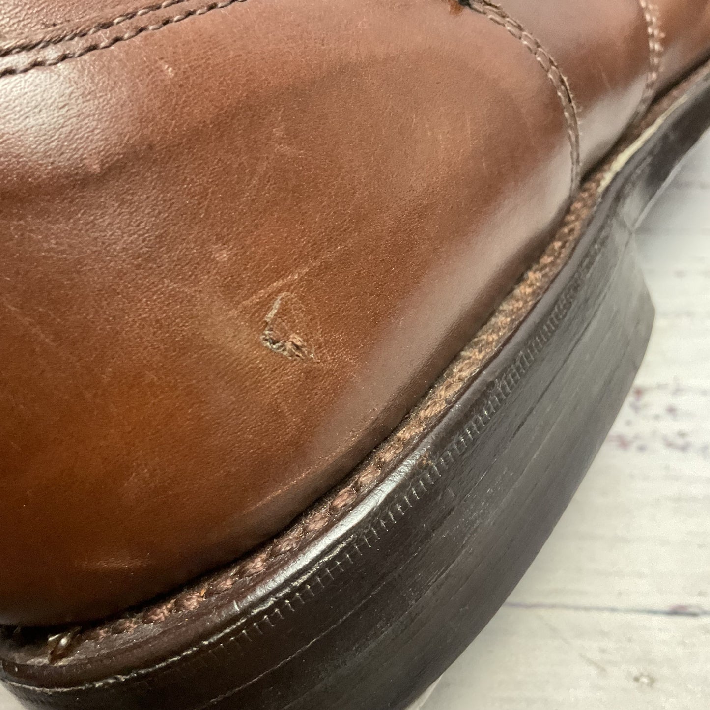Allen Edmonds Brown Leather Toe Cap Oxford Dress Shoe Men Size 12