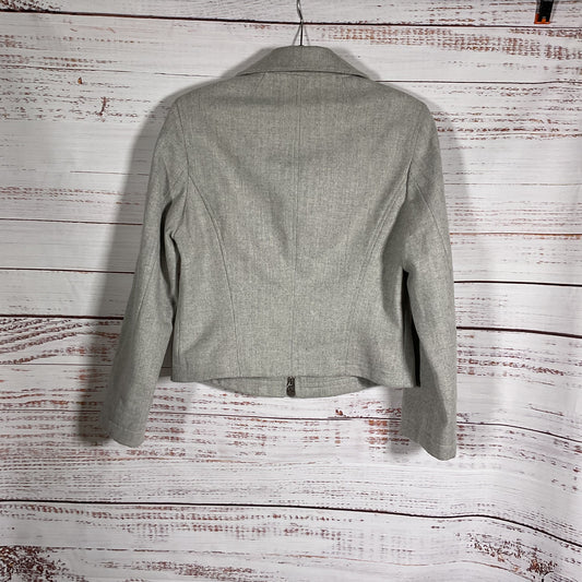 Rene Lezard Grey Wool Front Zip Blazer Jacket - Size 38