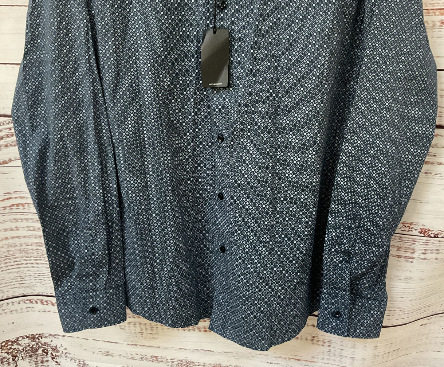 Hugo Boss Men's Blue Button Down Slim Fit Dress Shirt Size XL