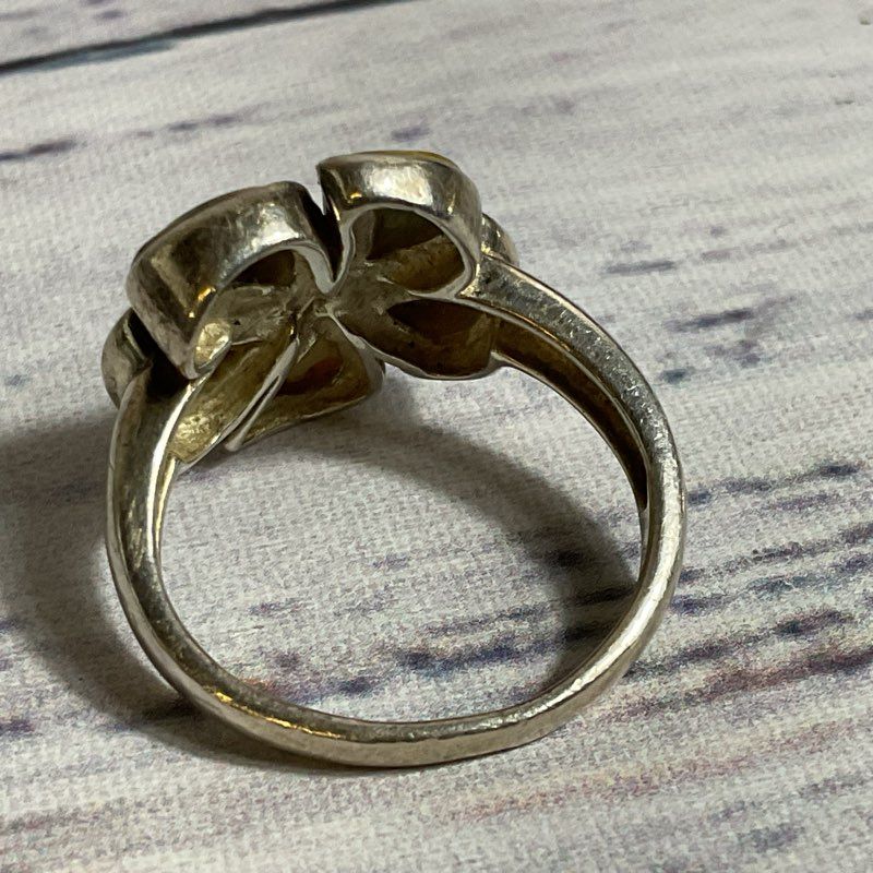 Sterling Silver & Abalone Flower SZ 6.5 Ring- 4.34g