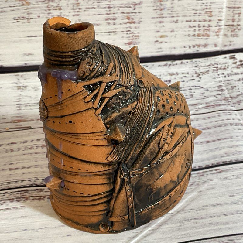 VTG. ALEXANDER LVOVICH Ceramic Pottery Candle Holder- 4"