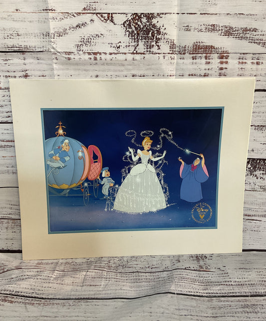 Disney Vintage Cinderella Pocahontas Lot of 3 Lithographs