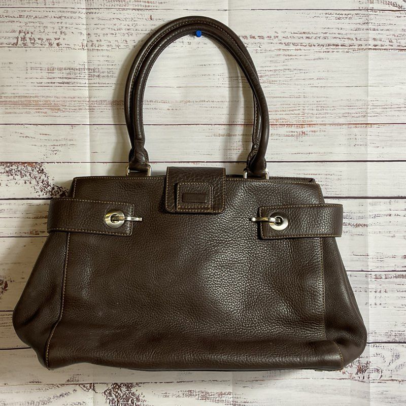 LEVENGER Women's Brown Fine Leather Multi Compartment Shoulder Bag