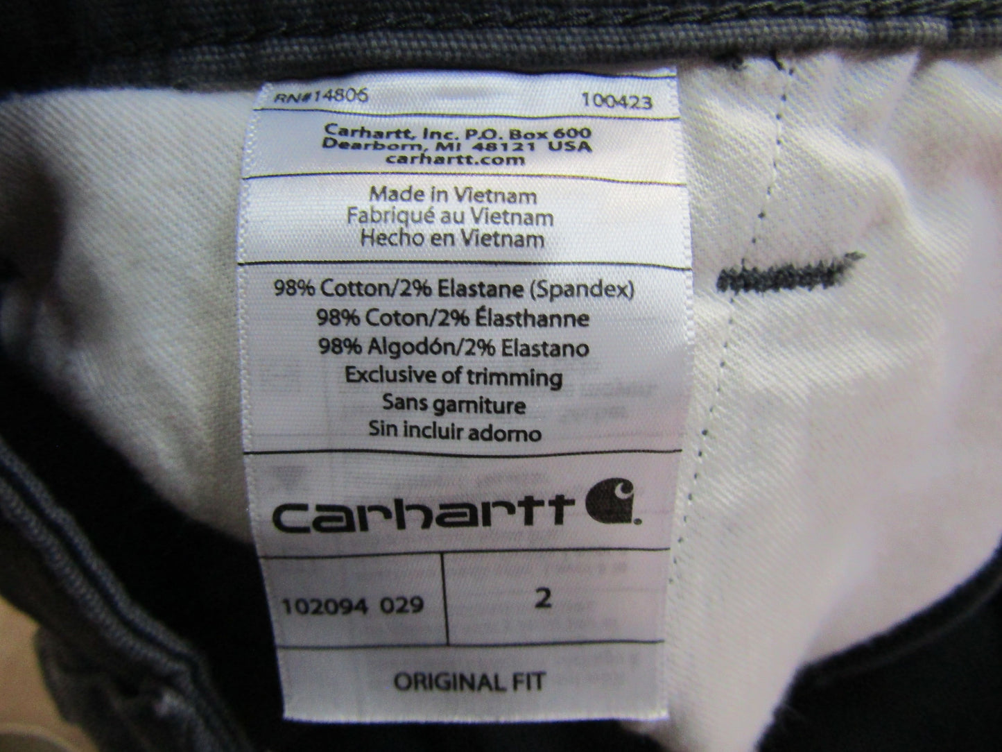 Carhartt Crawford Women's Gray Original Fit Shorts Size 2