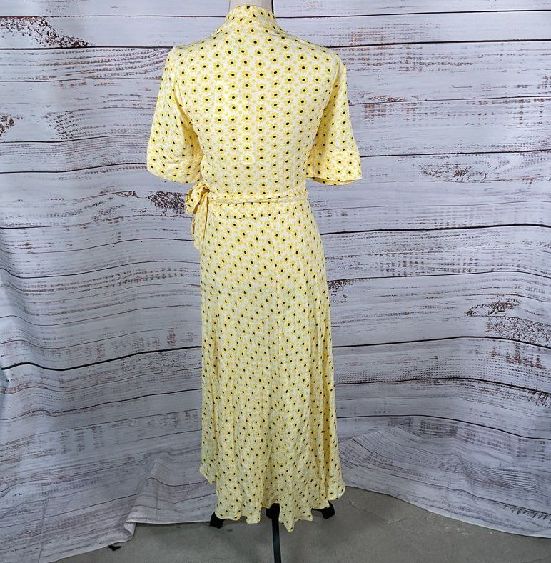 NWT GANNI Women's Maize Wrap Crepe Dress- SZ 36