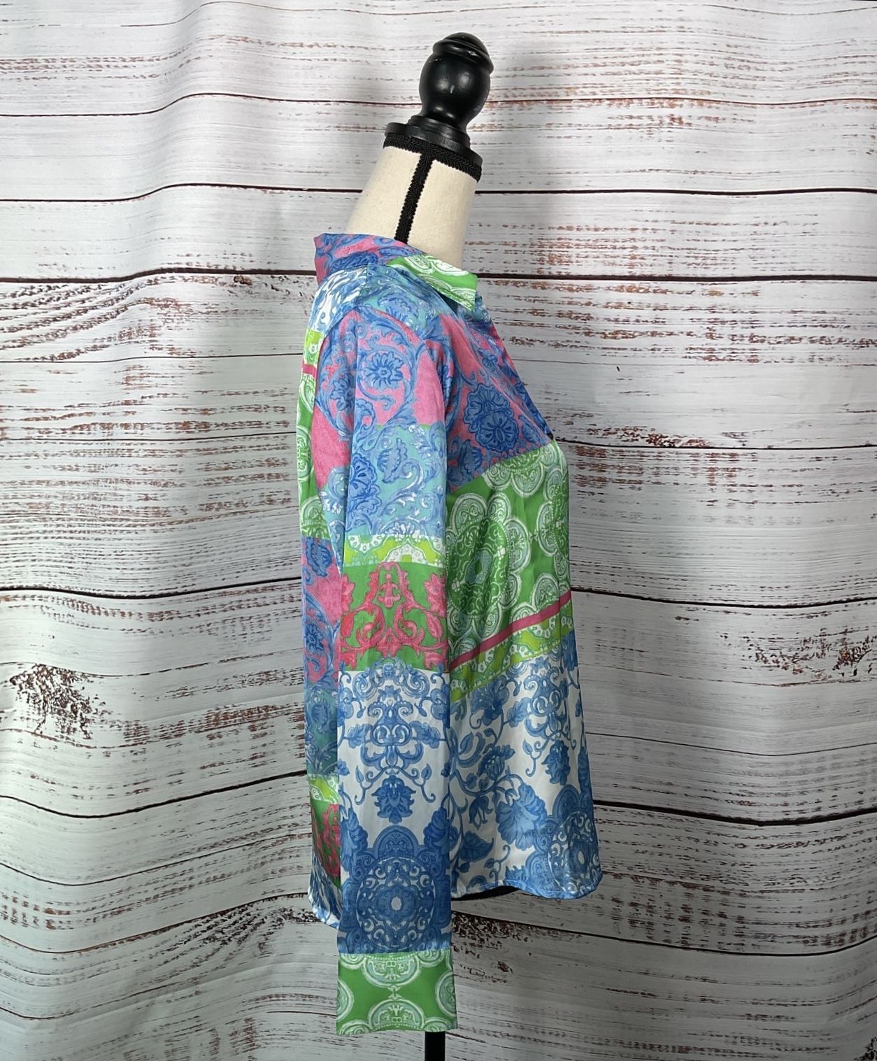 NWT Industry Republic Patchwork Print Long Sleeve Button-Down - Size Medium