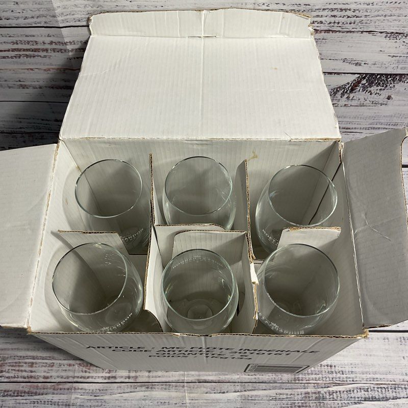 Set Of 6 Moet & Chandon Imperiale 9" Glass Champagne Flutes In Box