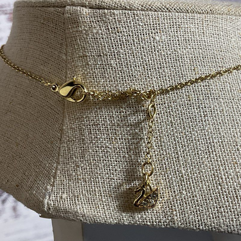 SWAROVSKI Gold Tone & Crystals Rectangle Linked Y-Necklace- 17"