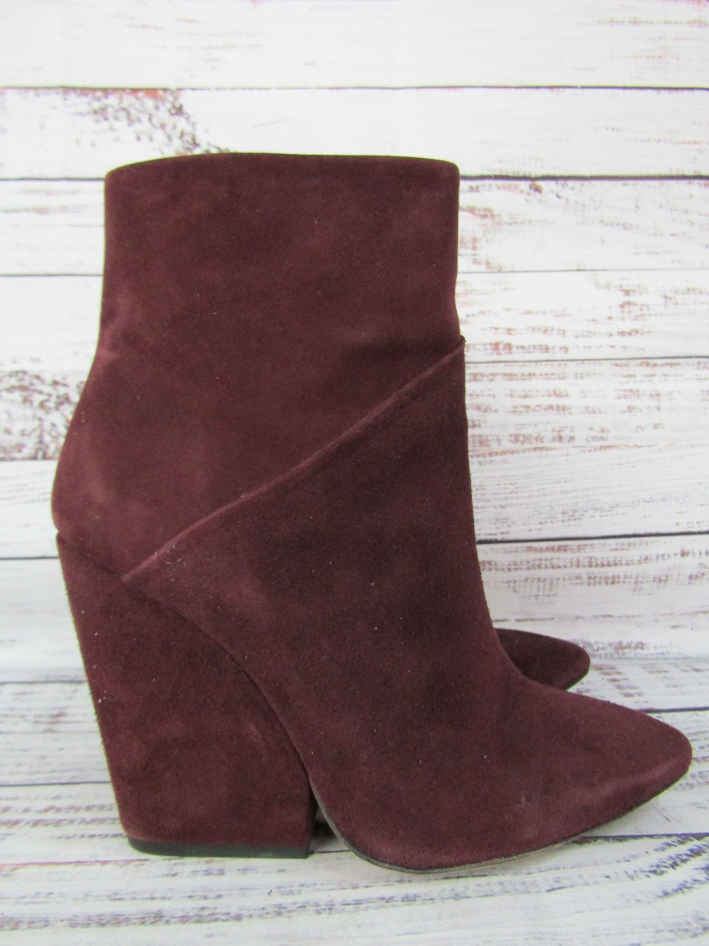 Iro Women's Wine Suede Ankle Boots Size 6 Made in Portugal
