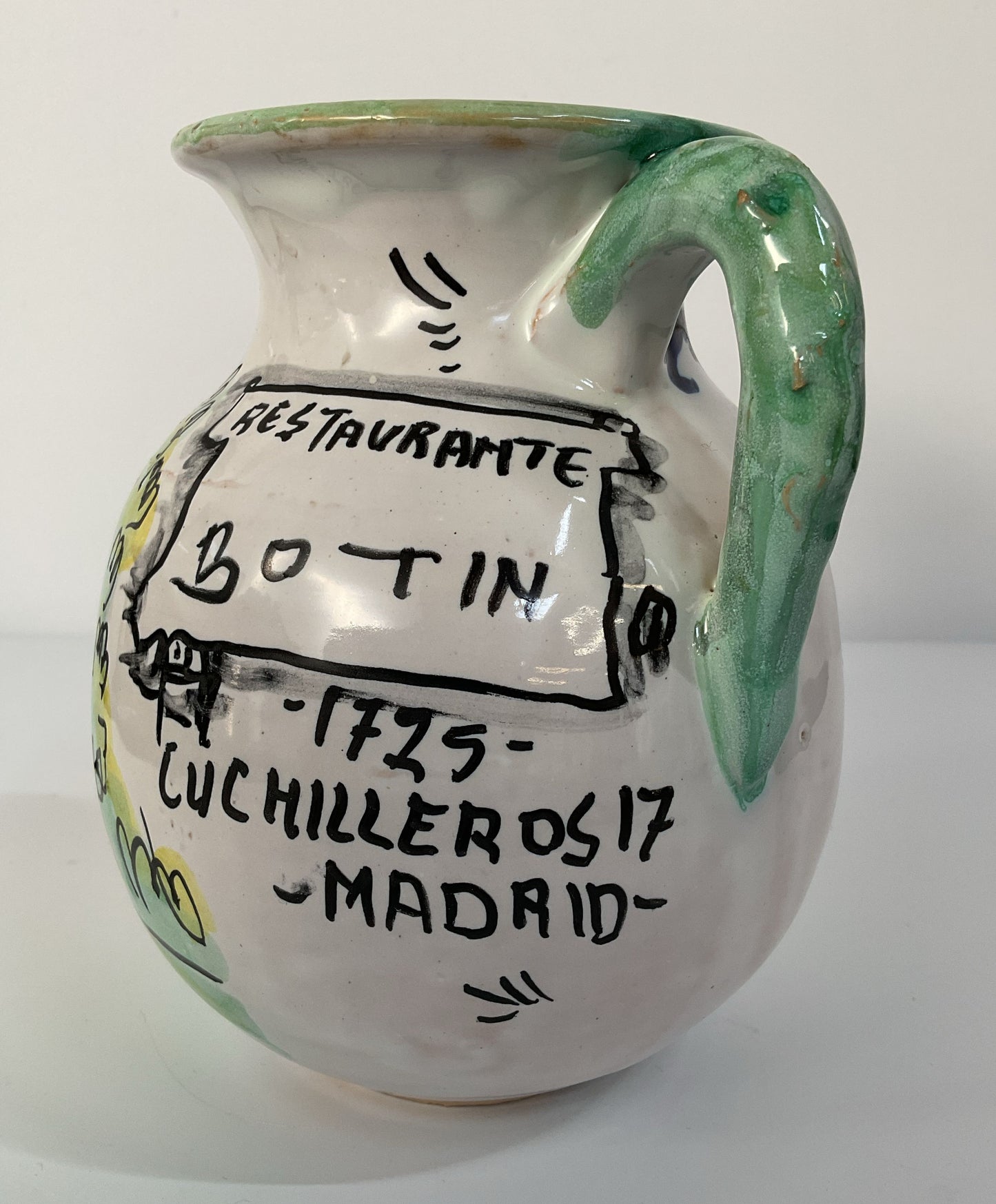 Vintage Santa Fe Puente Pottery Restaurante Botin Handcrafted Ceramic Pitcher