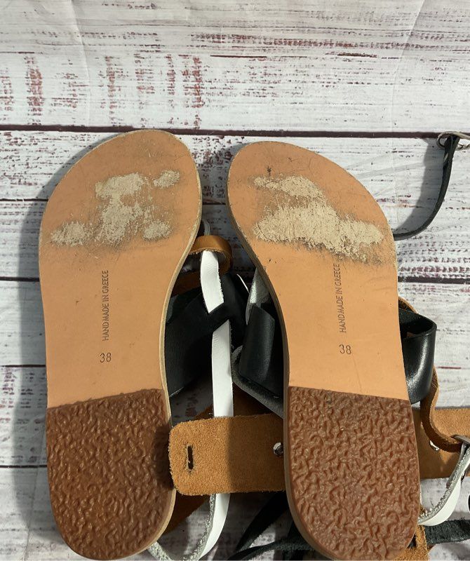Ancient Greek Sandals Women's Metal Pattern Strappy Sandals Size 38 EU / 8 US