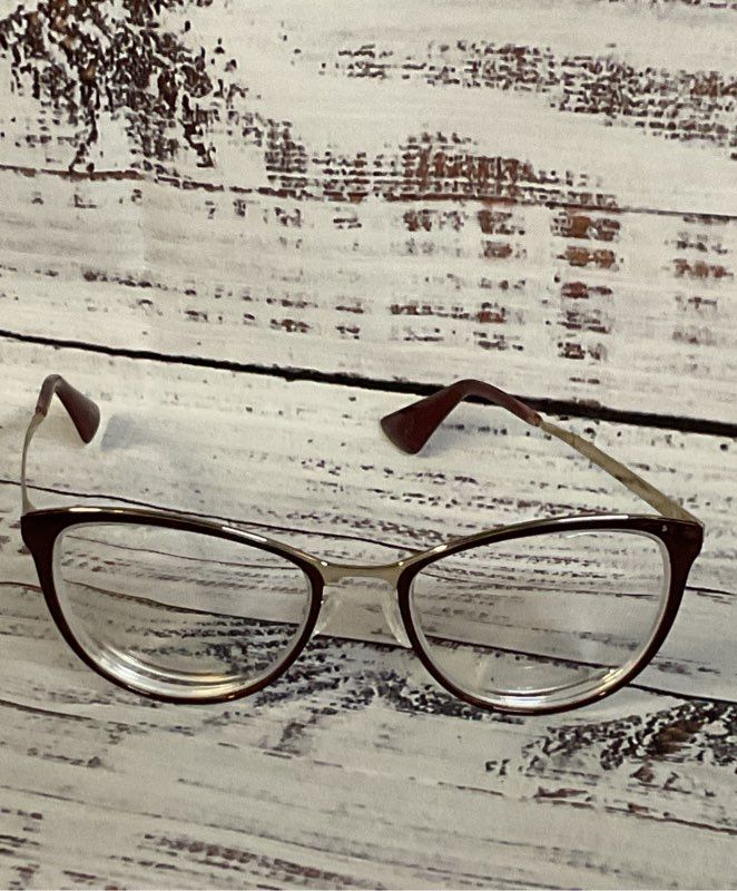 PRADA Burgundy /Gold Eyeglasses Frame ONLY - Size 140 Italy