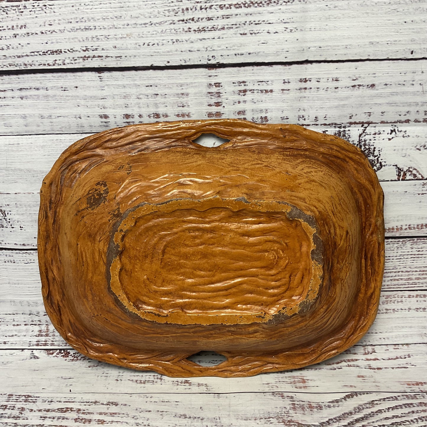 The Ozarks Wood Style Resin Mid Century Tray 12"x 9"