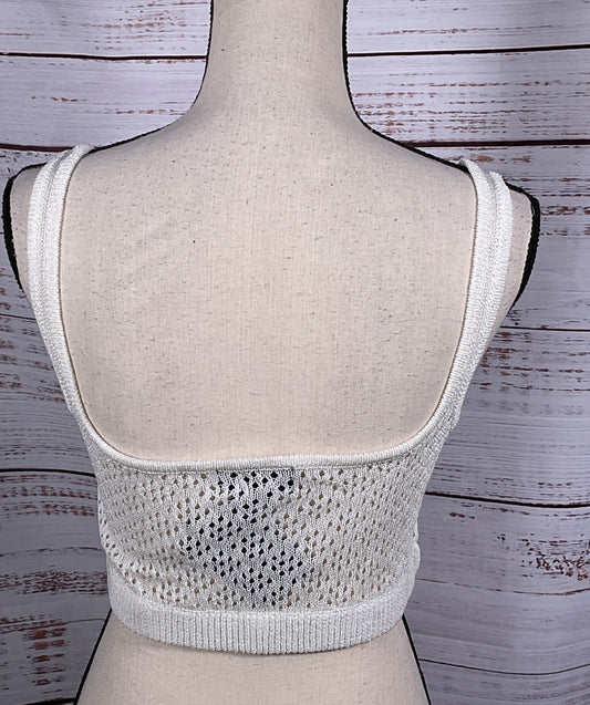 Michael Costello x REVOLVE Vera Cropped Knit Top White M