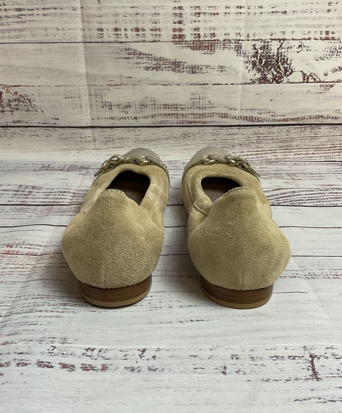 AGL Vero Cuoio Beige And Silver Ballet Flat Women Size EU 36