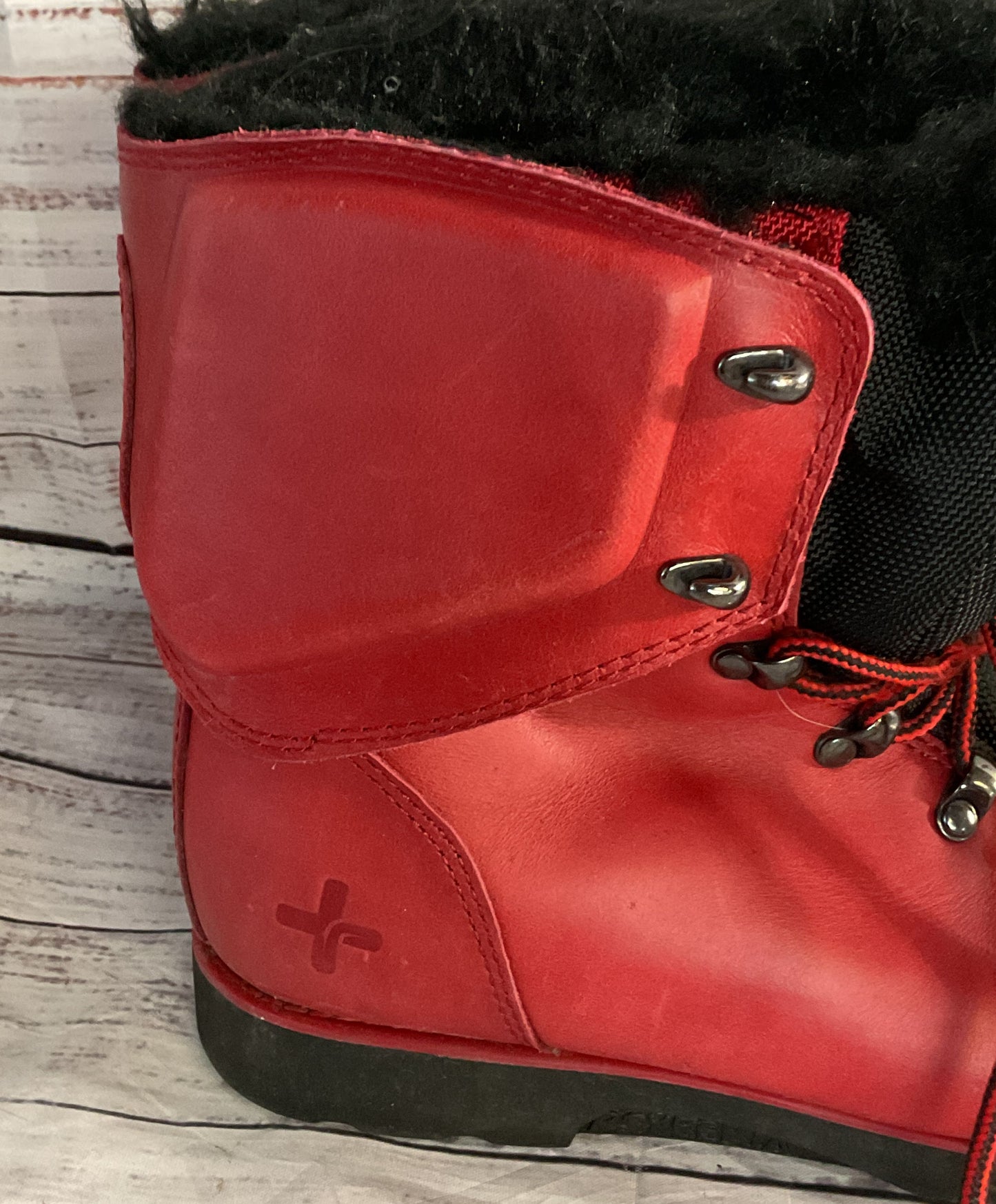 Psyberia Leather Waterproof Winter Boots Red 7