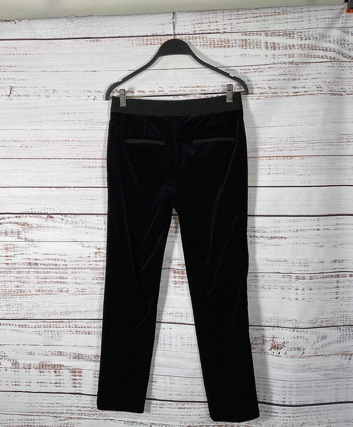 NWT Theory Black Stretch Velvet Straight Trouser - Size 0 RETAILS: $325