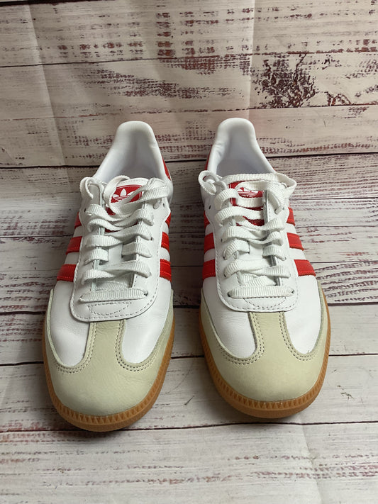 adidas Samba White & Red Sneaker Shoes With Extra Laces Women 9.5