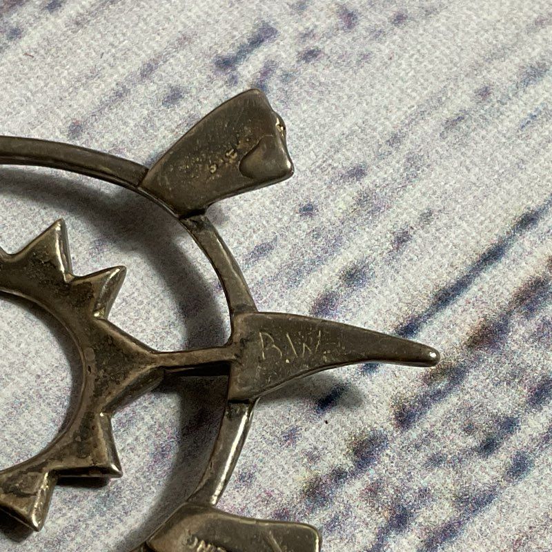 BELINDA WOODY B.W. Sterling Silver Turtle Brooch- 9.17g